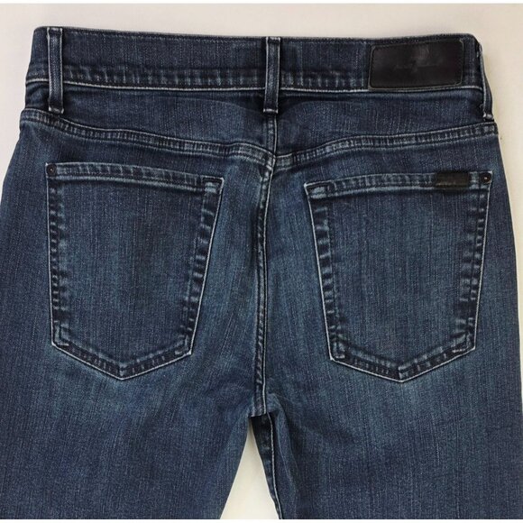 7 For All Mankind Luxe Performance Adrien Size 31X33 Mens Blue Denim Logo Jeans - Picture 10 of 11